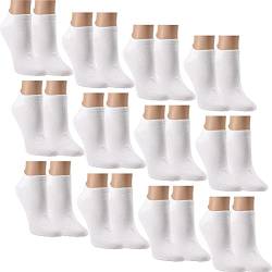 RS. Harmony Sneaker-Socken aus Baumwolle mit Komfortrand und sehr flacher Zehennaht, 12 Paar, Farbe weiß, Größe 39-42 von RS. Harmony