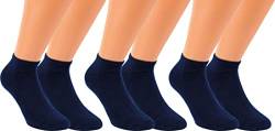 RS. Harmony Sneaker-Socken aus Baumwolle mit Komfortrand und sehr flacher Zehennaht, 3 Paar, Farbe marine, Größe 52-54 von RS. Harmony
