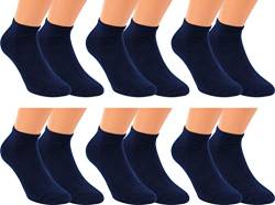 RS. Harmony Sneaker-Socken aus Baumwolle mit Komfortrand und sehr flacher Zehennaht, 6 Paar, Farbe marine, Größe 39-42 von RS. Harmony
