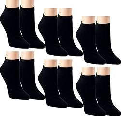 RS. Harmony Sneaker-Socken aus Baumwolle mit Komfortrand und sehr flacher Zehennaht, 6 Paar, Farbe schwarz, Größe 43-46 von RS. Harmony