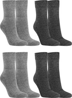 RS. Harmony | Socken mit Wellness Frottee-Sohle | Strumpf aus Baumwolle für Damen und Herren | 4 Paar | Farbe silber grau | Größe 43-46 von RS. Harmony