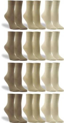 RS. Harmony Socken ohne Gummibund für Damen 13318 | 12 Paar | Naturtöne | 39-42 von RS. Harmony