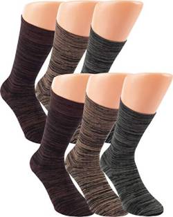 RS. Harmony | Socken und Strümpfe | Bambus Super Weich Atmungsaktiv | 6 Paar | olive, natur, dunkelbraun | 35-38 von RS. Harmony