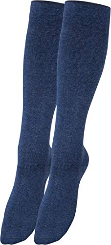 RS. Harmony Stützkniestrümpfe mit Kompression für lange Flug-reisen und Auto-fahrten sowie für's Büro, Thrombose Socken und Stützstrümpfe gegen geschwollene Beine, 1 Paar, jeans, 35-38 von RS. Harmony
