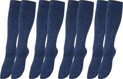 RS. Harmony Stützkniestrümpfe mit Kompression für lange Flug-reisen und Auto-fahrten sowie für's Büro, Thrombose Socken und Stützstrümpfe gegen geschwollene Beine, 4 Paar, jeans, 39-42 von RS. Harmony