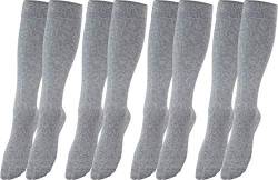 RS. Harmony Stützkniestrümpfe mit Kompression für lange Flug-reisen und Auto-fahrten sowie für's Büro, Thrombose Socken und Stützstrümpfe gegen geschwollene Beine, 4 Paar, silber, 35-38 von RS. Harmony