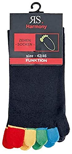 RS 5 Zehensocken,1 Paar,schwarz bunte Zehen 36/41 von RS