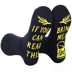 RSHVSMS Bier Lustige Socken,kreative Anti-Rutsch-Baumwollsocken, geben Sie Herren Bier Geburtstagsparty Geschenke, super lustige Socken, ein Must-Have für Bier-Enthusiasten,EU-Größe 38-45(schwarz) von RSHVSMS