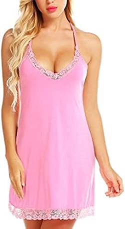 RSLOVE Damen Spitze Babydoll Dessous für Frauen Full Slip Sexy Chemise Nachthemd Nachthemd Rosa Klein von RSLOVE