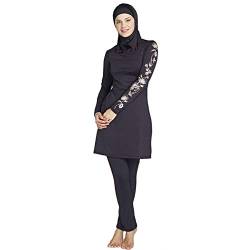 RSSR Dezente muslimische Bademode für Frauen und Mädchen, Schwimmanzug (Hijab/Burkini), Damen, Schwarz, Large von RSSR