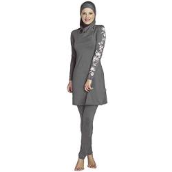 RSSR Dezente muslimische Bademode für Frauen und Mädchen, Schwimmanzug (Hijab/Burkini), Damen, grau, Large von RSSR