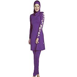 RSSR Dezente muslimische Bademode für Frauen und Mädchen, Schwimmanzug (Hijab/Burkini), Damen, violett, Large von RSSR