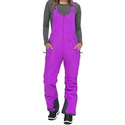 RTGSE Damen Ski Schneehose Overalls Lässiger Baggy Ärmelloser Overall Lange Sonw Latzhose Essential Insulated Latzhose (Violett, Medium) von RTGSE