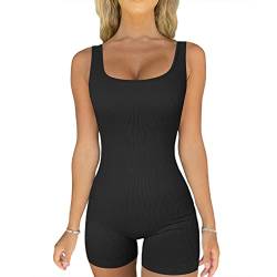 RTGSE Frauen Sexy Strickoverall Langarm Streifen bedruckter Strampler mit Kragen, Figurbetonter einteiliger Bodysuit Playsuit Y2K Streetwear (H Black, L) von RTGSE