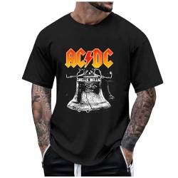 AC DC Tshirt 2024 Herren Damen Kurzarm ACDC Shirt Retro Fan-Shirt Rock Band Musikfans AC/DC Tops Baumwolle Rundhals Oberteile Musik-Fanbekleidung ACDC Power Up Shirt Power Up ACDC ACDC Tour Shirt von RTPR