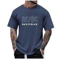 ACDC T-Shirt Power Up Cover Tshirt Rock Music Band AC DC PWR UP Stage Lights T-Shirts Fan-Shirt Hells Bells High Voltage Hard Rock T Shirt für Herren Damen Schwarz Weis ACDC Power Up Shirt Power Up von RTPR