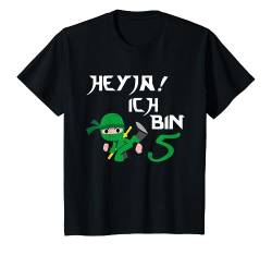 Kinder 5. Geburtstag Junge 5 Jahre alt fünfjähriger Ninja grün T-Shirt von RTstyles