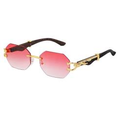 Quadratische Mode Randlose Sonnenbrille Für Frauen Männer Rahmenlose Schatten Retro Vintage Trendy Eyewear UV400 von RUBA