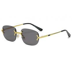 Rechteck Mode Randlose Sonnenbrille Für Frauen Männer Spiegel Beschichtung Schatten UV400 Rahmenlose Retro Vintage Eyewear von RUBA