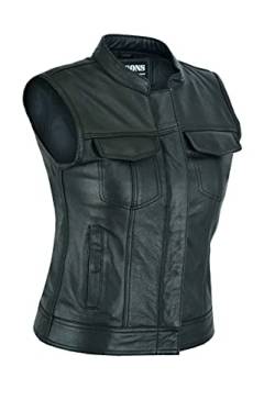 RUBSONS SOA Women's Leather Biker Club Style Vest (DE/NL/SE/PL, Alphanumerisch, L, Regular, Regular, Black) von RUBSONS