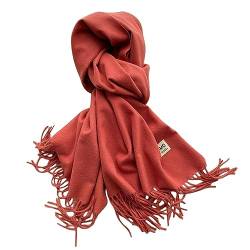 RUDDOG Schal 200X70Cm Feste Schal Frauen Weiche Winter Warme Schals Weibliche Lange Stirnband Schal Wrap Bandana Foulard-Fei Xiaohong-200 70Cm von RUDDOG