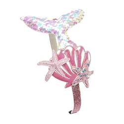 Charmante, mit Pailletten verzierte Mermaid Shell Stirnbänder; Glitzernde Prinzessin Haarschmuck Ideal für Kinder partys und Foto requisiten von RUDFUZ