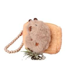 Entzückende weiche Capybara-Münztasche, ideal für Mädchen; perfekte Kopfhörer- und Geldaufbewahrung, einfarbig, A4 von RUDFUZ