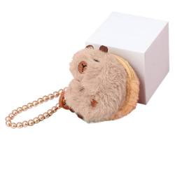 Entzückende weiche Capybara-Münztasche, ideal für Mädchen; perfekte Kopfhörer- und Geldaufbewahrung, einfarbig, a2 von RUDFUZ