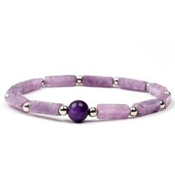 RUDFUZ Natürliche Amethyst Körper reinigen Schlankheit Armband Stein Energie Armbänder für Frauen Ermüdung Linderung Heilung Yoga von RUDFUZ