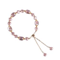 RUDFUZ Stilvolles lila Imitation perle und Kristall armband, verstellbar, maßge schneidert für mode bewusste Frauen und Mädchen von RUDFUZ