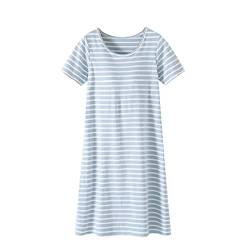 Nachthemd Damen Baumwolle Nachtkleid Ärmellos Nachtwäsche Kurz Rundhals Einfarbige Trägerhemd Kleid Sleepshirt für Sommer Schlafanzug in Übergröße (3#,XL) von RUGAN