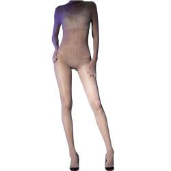 RUIBAVYA Damen Bodystocking Shiny Strumpfhose GläNzend Langarm GanzköRper Strumpfhosen Sexy Bodysuit Nylon Catsuit Glanzstrumpfhosen von RUIBAVYA