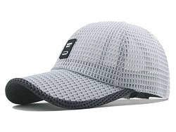 RUICHENG Mesh Cap Basecap Herren Sommer Baseballcap Sports Kappe Schirmmütze (hellgrau) von RUICHENG