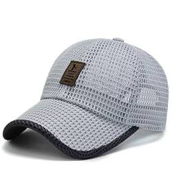 RUICHENG Mesh Cap Basecap Herren Sommer Baseballcap Sports Kappe Schirmmütze (hellgrau-A) von RUICHENG