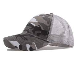 RUICHENG Trucker Mesh Cap Herren Camouflage Baseball Cap Sommer Sport Jagd Kappe (Grau) von RUICHENG