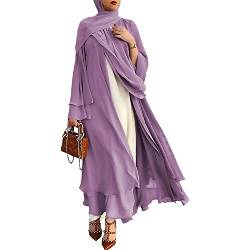 Frauen Muslimisches Gebet Chiffon Offenes Kleid Abaya Dubai Türkei Islam Kaftan islamischer Ramadan Eid Mubarak Frauen Robe Ohne Hijab von RUIG