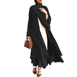 Frauen Muslimisches Gebet Chiffon Offenes Kleid Abaya Dubai Türkei Islam Kaftan islamischer Ramadan Eid Mubarak Frauen Robe mit Hijab von RUIG