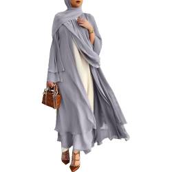 Frauen Muslimisches Gebet Chiffon Offenes Kleid Abaya Dubai Türkei Islam Kaftan islamischer Ramadan Eid Mubarak Frauen Robe von RUIG