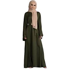 RUIG Muslimisches Gebetskleid für Frauen Abaya Kleid Islamisches Maxi Afrikanisches Kaftan Türkei Islam Kleid in voller Länge, Armeegrün von RUIG