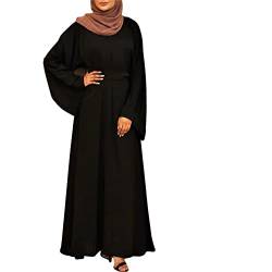 RUIG Muslimisches Gebetskleid für Frauen Abaya Kleid Islamisches Maxi Afrikanisches Kaftan Türkei Islam in voller Länge, Schwarz, XL von RUIG