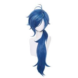 Anime Kaeya Genshin Impact Project Long Cosplay Wig Synthetic Hair Blue Halloween Party Wigs For Men Adult Props von RUIRUICOS