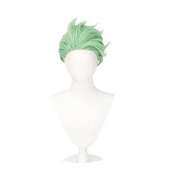 Twisted Wonderland Sebek Zigvolt Cosplay Short Light Green Wig + Wig Cap Synthetic Hair Halloween Party Props Men Women von RUIRUICOS