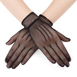 5 Paar Damen Spitzenhandschuhe Etikettehandschuhe Hochzeit Braut Gloves Sommerhandschuhe Atmungsaktiv Anti-UV Sonnenschutz für Aufführungen, Bankette, Karnevale, Tänze, Ehrengarde, Feierlichkeiten von RUIXIA