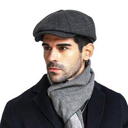 RUIXIA Herren Baskenmütze Barett, Retro Beret Schiebermütze Newsboy Flat Cap Gatsby Barett Cap Outdoors Sportmütze Golfermütze Schlägermütze Hunting Hat Fahren Hut für Männer Gentleman Herren von RUIXIA