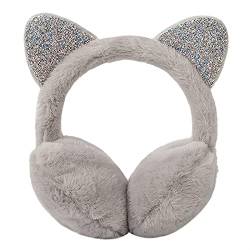 RUIXIA Kinder Ohrenschützer Flauschig Süße Katzenohren Design Winer Warm Ohrenwärmer Kopfbedeckungen Earmuffs Plüsch Ohrenschützer Kälteschutz Warmhalten Accessoire Outdoor für Mädchen Jungen Damen von RUIXIA