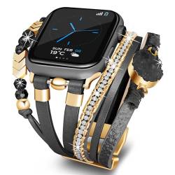 RUIXTIPAD Armband kompatibel mit Apple Watch, 44 mm, Lederarmband für Apple Watch Serie 9, 8, SE, Ultra-Band für Damen, Apple Watch, handgefertigt, mehrschichtig, für iWatch Serie 7, 6, 5, 4, 3 von RUIXTIPAD