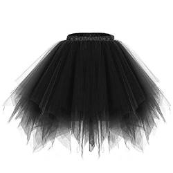 RULTA Women's Tulle Skirt 50s Rockabilly Petticoat Retro Tutu Ballet Cosplay Prom Evening Dresses Occasion Black m von RULTA