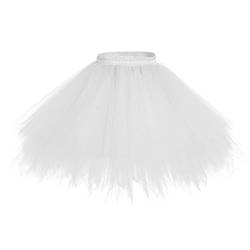 RULTA Women's Tulle Skirt 50s Rockabilly Petticoat Retro Tutu Ballet Cosplay Prom Evening Dresses Occasion White L von RULTA