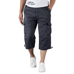 RUMAOZIA 3/4 Hose Herren Cargo Shorts Männer Bermuda Shorts Multi Taschen 3/4 Lang Trekkinghose Militär Shorts Strandhose Ausflug Reisen Sommer Kurze Hose Baumwolle Arbeitshose Stoffhose von RUMAOZIA