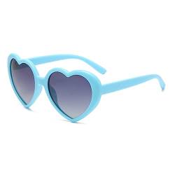 RUNHUIS Mode Polarisiert Herz Sonnenbrille Damen Herren Niedlich Herz-Form Vintage Retro Fee Schattierungen für Party Blau/Grau von RUNHUIS